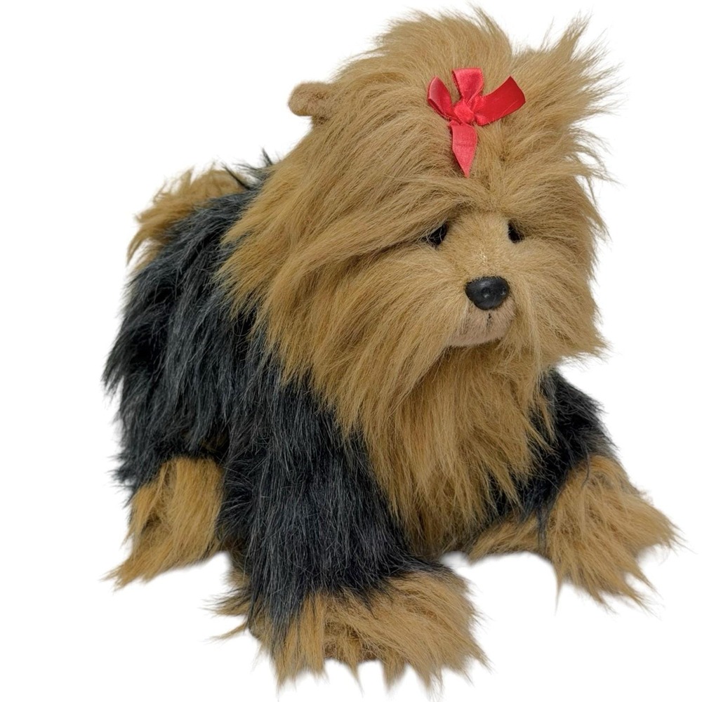 Vintage 1990 TY "Yappy" Realistic Yorkshire Yorkie Terrier Plush Stuffed Animal